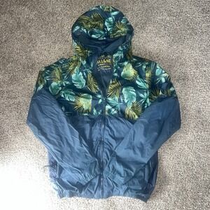 Pull& Bear Windbreaker/ Light Weight Bomber Jacket Tropical Print Full Zip 38 M